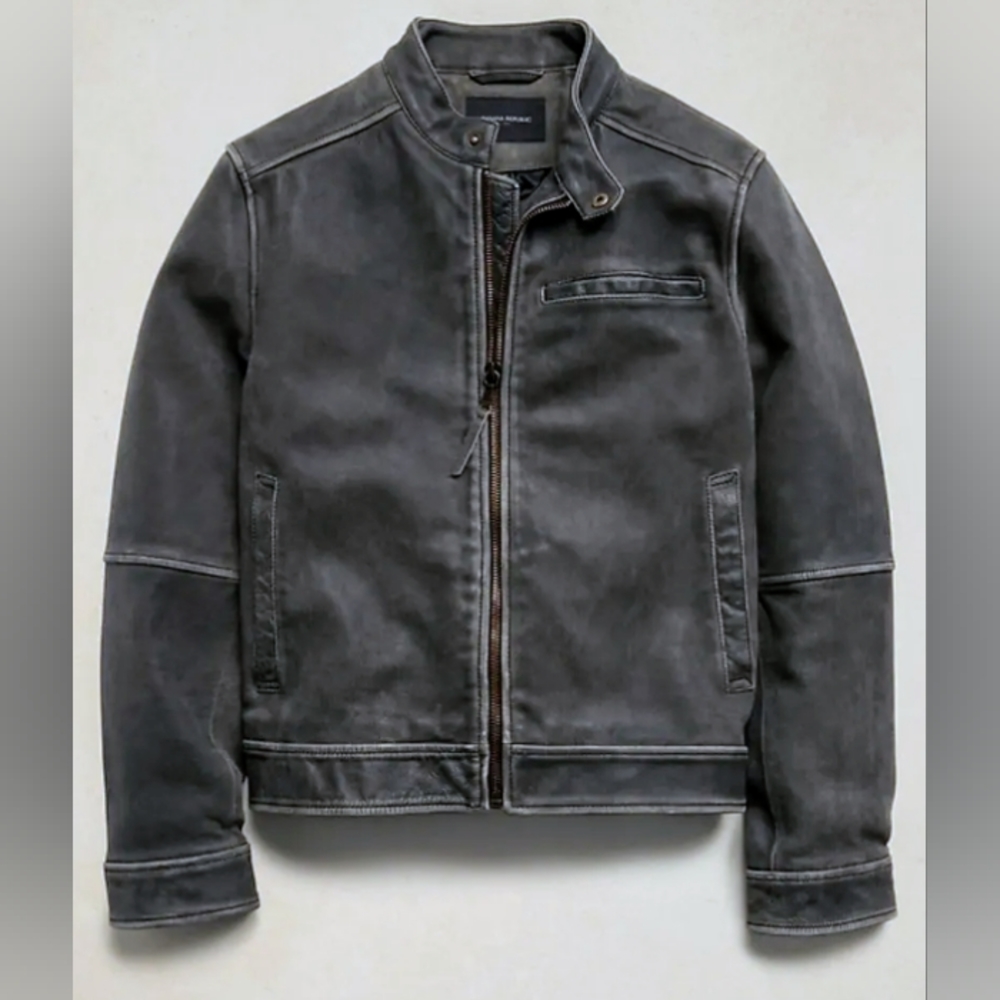 Banana Republic Men's Leather Motorcycle Jacket (L)